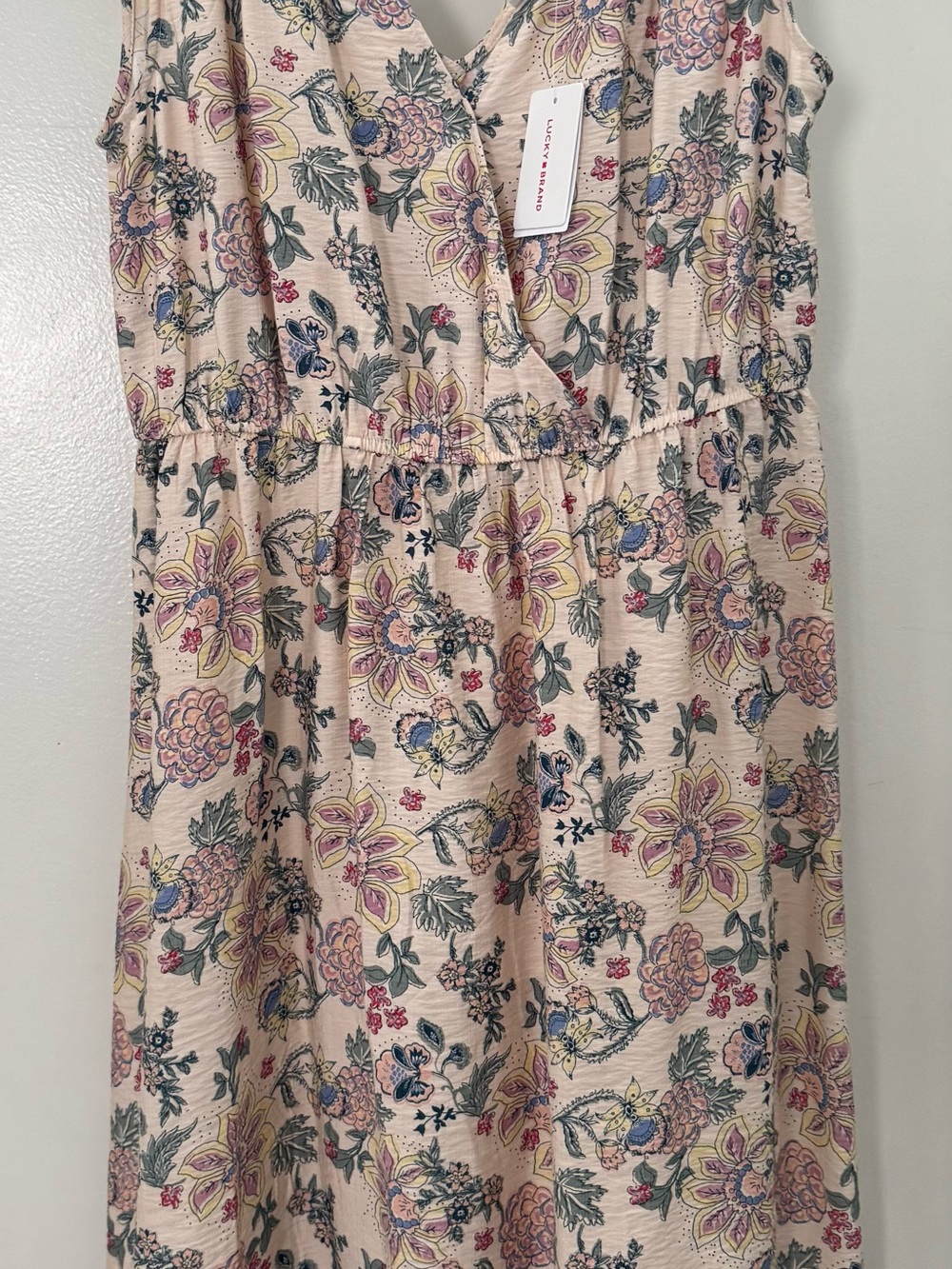 Lucky Brand Floral💐Maxi Dress in Cream, Pink, Yellow, Blue